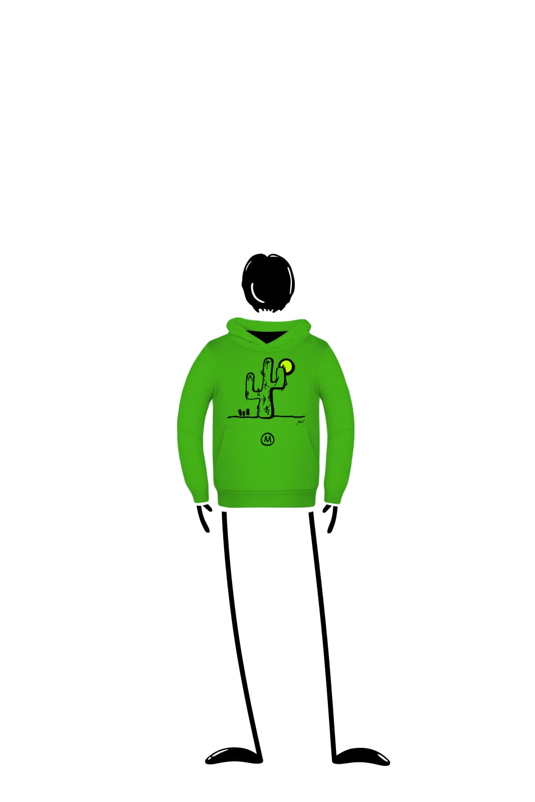 Sweat à capuche Enfant vert pomme LOLA Monvic cactus