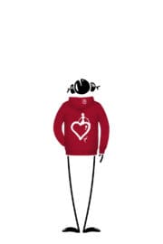 hoodie kids red LOLA Monvic