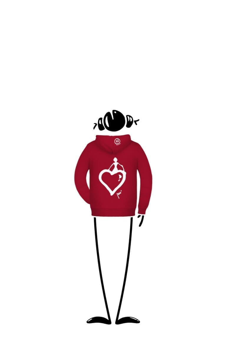 hoodie kids red LOLA Monvic