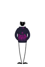 felpa bambina blu navy LOLA Monvic