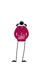 hoodie kids fuchsia LOLA Monvic flowers