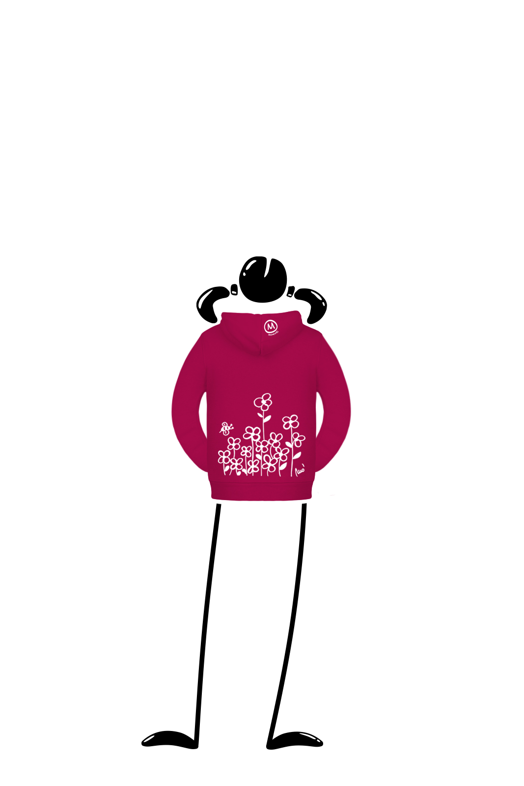 hoodie kids fuchsia LOLA Monvic flowers