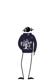 felpa bambina con zip blue navy LOLA Monvic