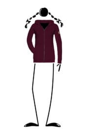 hoodie woman bordeaux FEDRA ZIP Monvic horses
