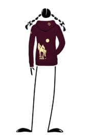 hoodie woman bordeaux FEDRA ZIP Monvic horses