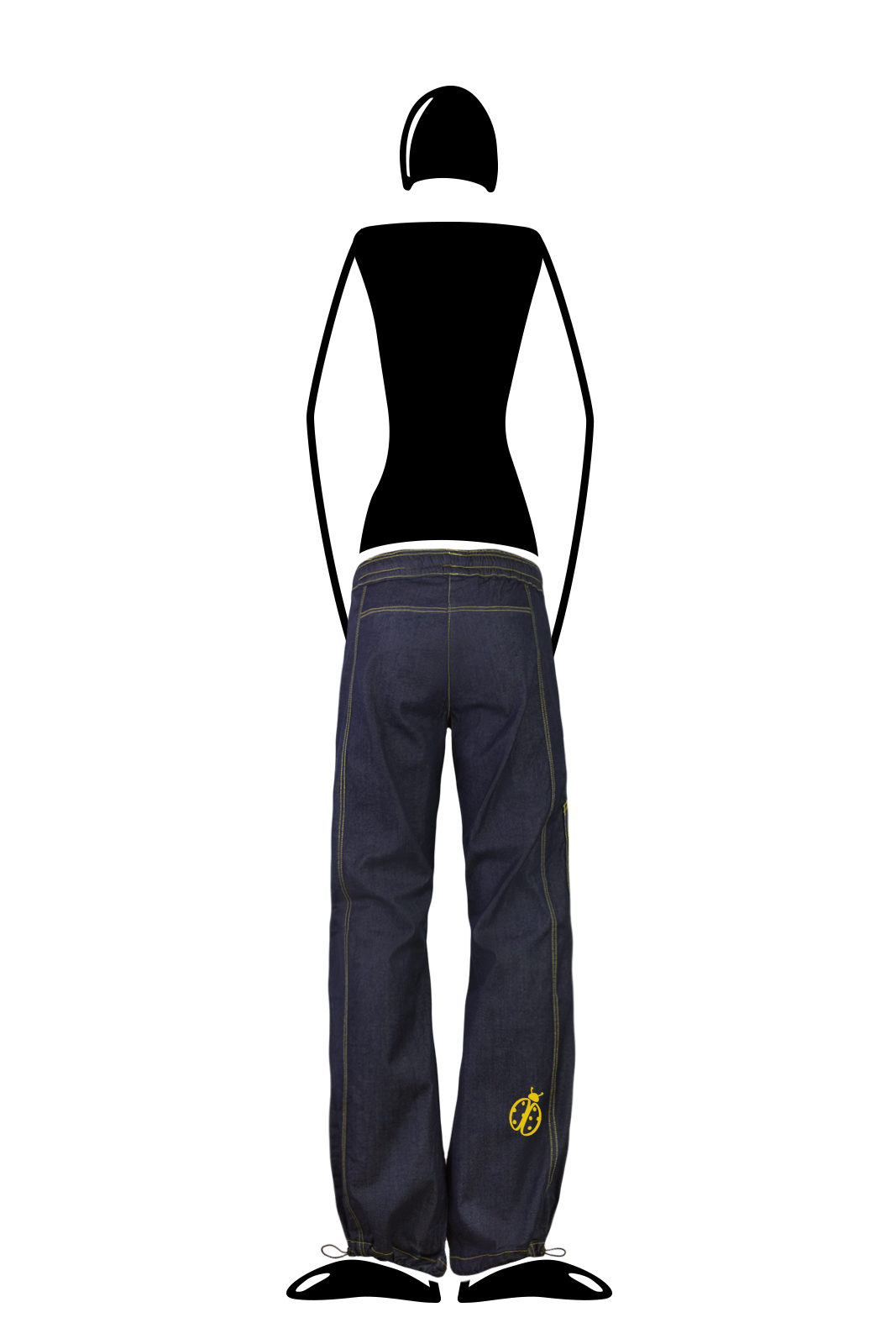 woman climbing jeans contrast yellow stitching VIOLET Monvic