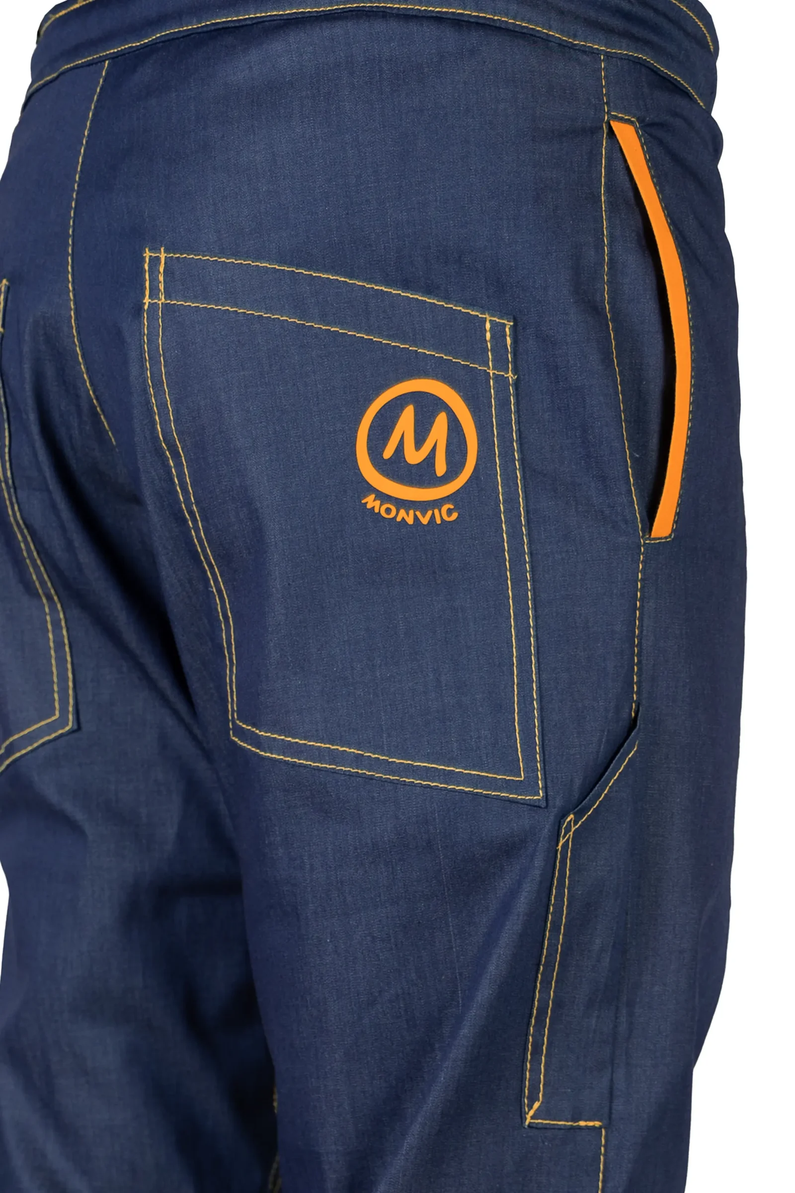 Men's climbing jeans - denim trousers - orange stitching - GERONIMO Monvic