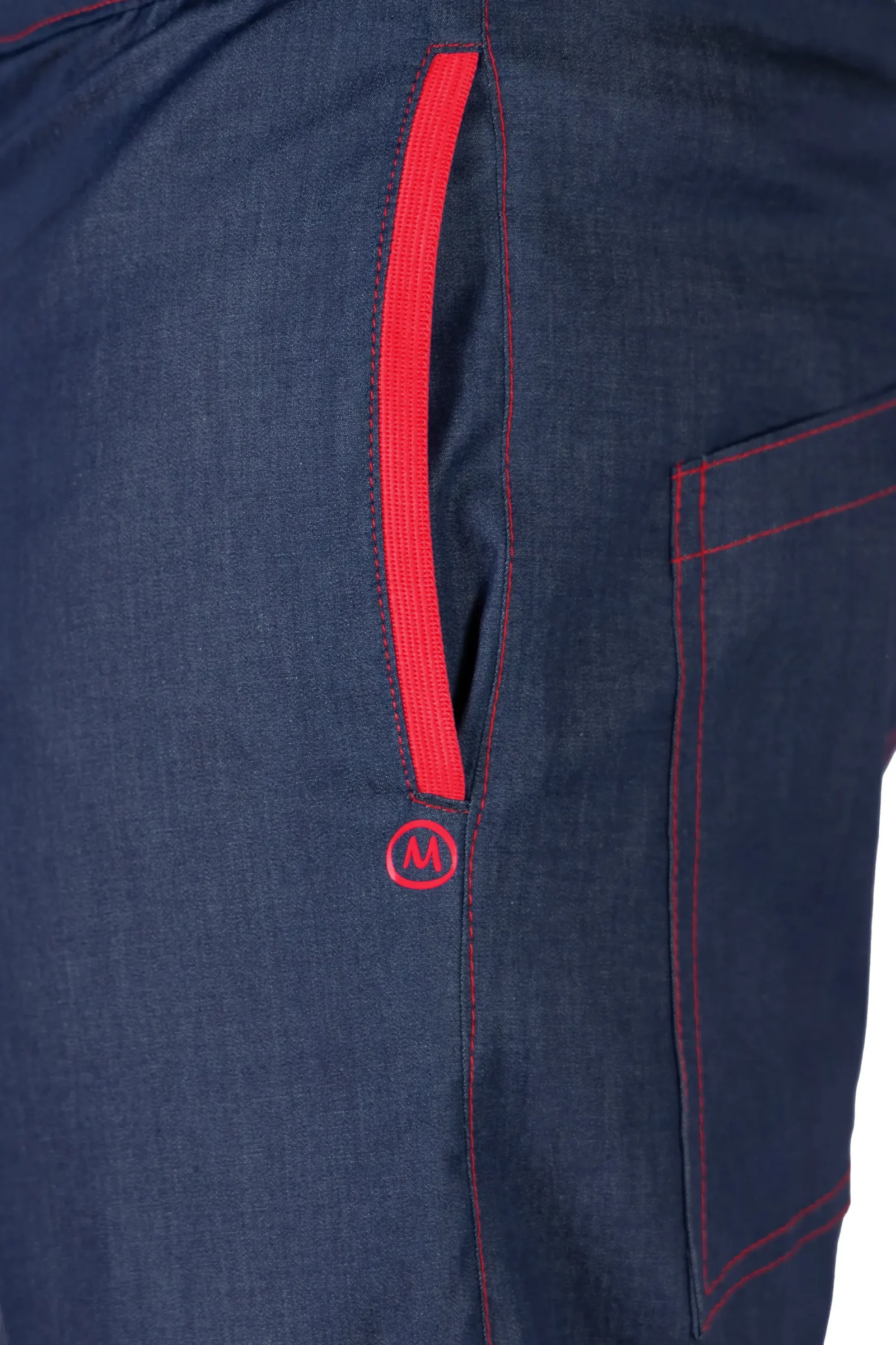 Jeans arrampicata uomo - denim - profilo e cuciture rosse - GERONIMO Monvic