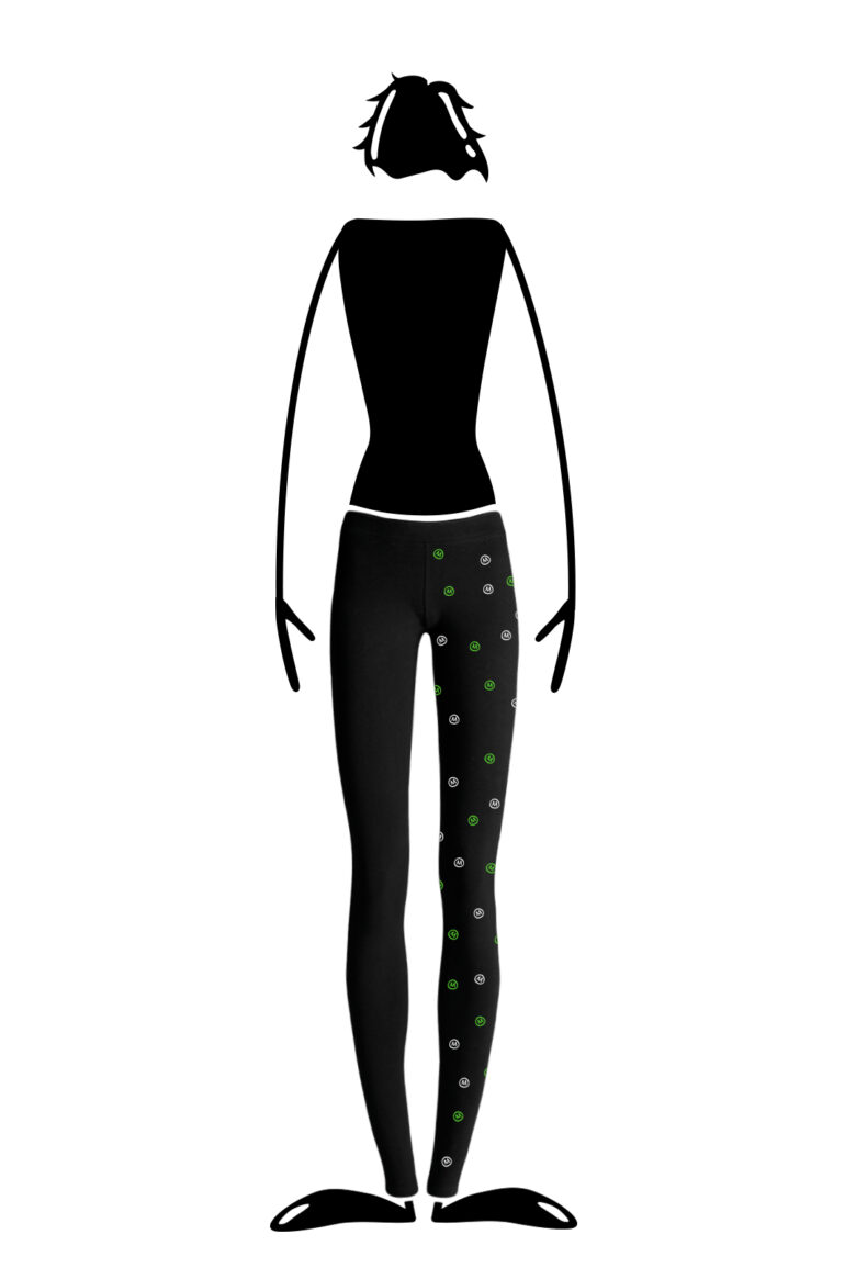 leggins arrampicata donna grafica verde e bianca MIMI LONG Monvic multi m