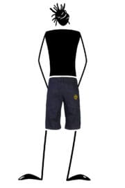 jeans corto uomo per arrampicata in denim ALO Monvic
