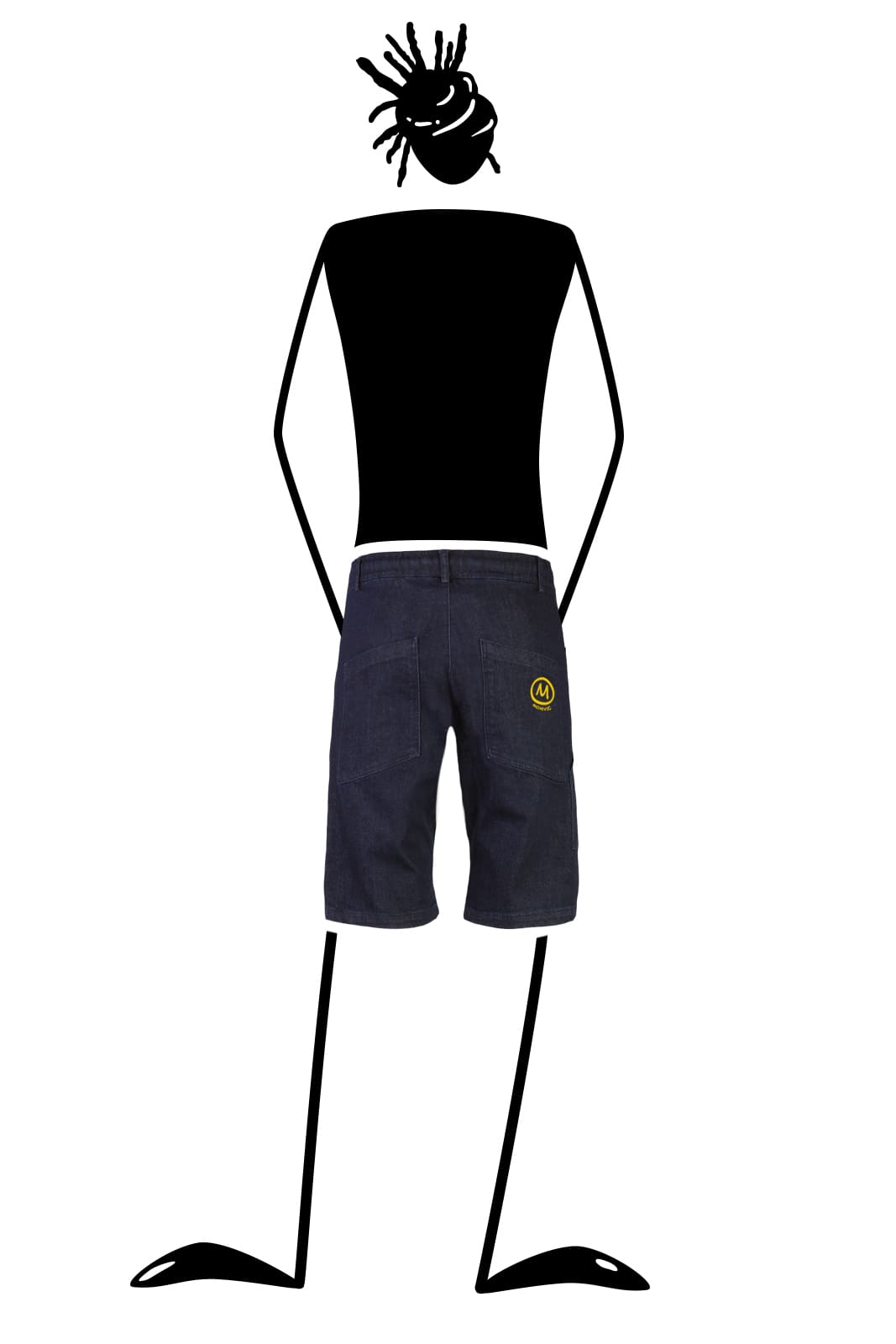 jeans corto uomo per arrampicata in denim ALO Monvic