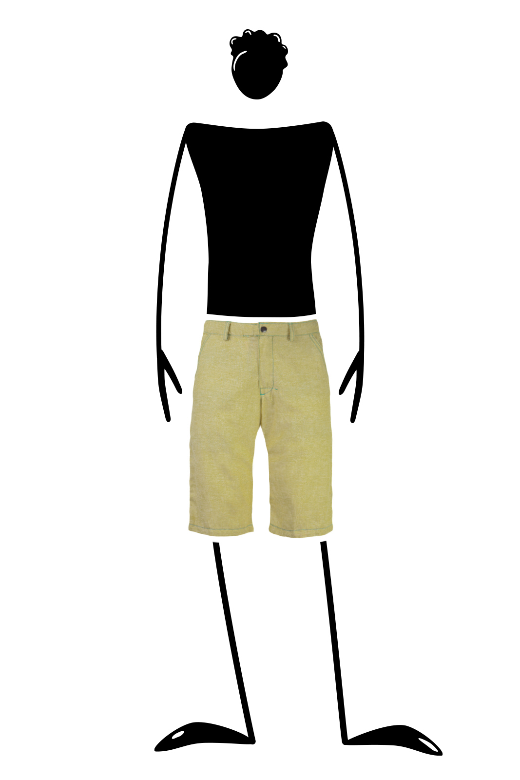 pantalone corto uomo arrampicata in lino lime giallo ALO Monvic