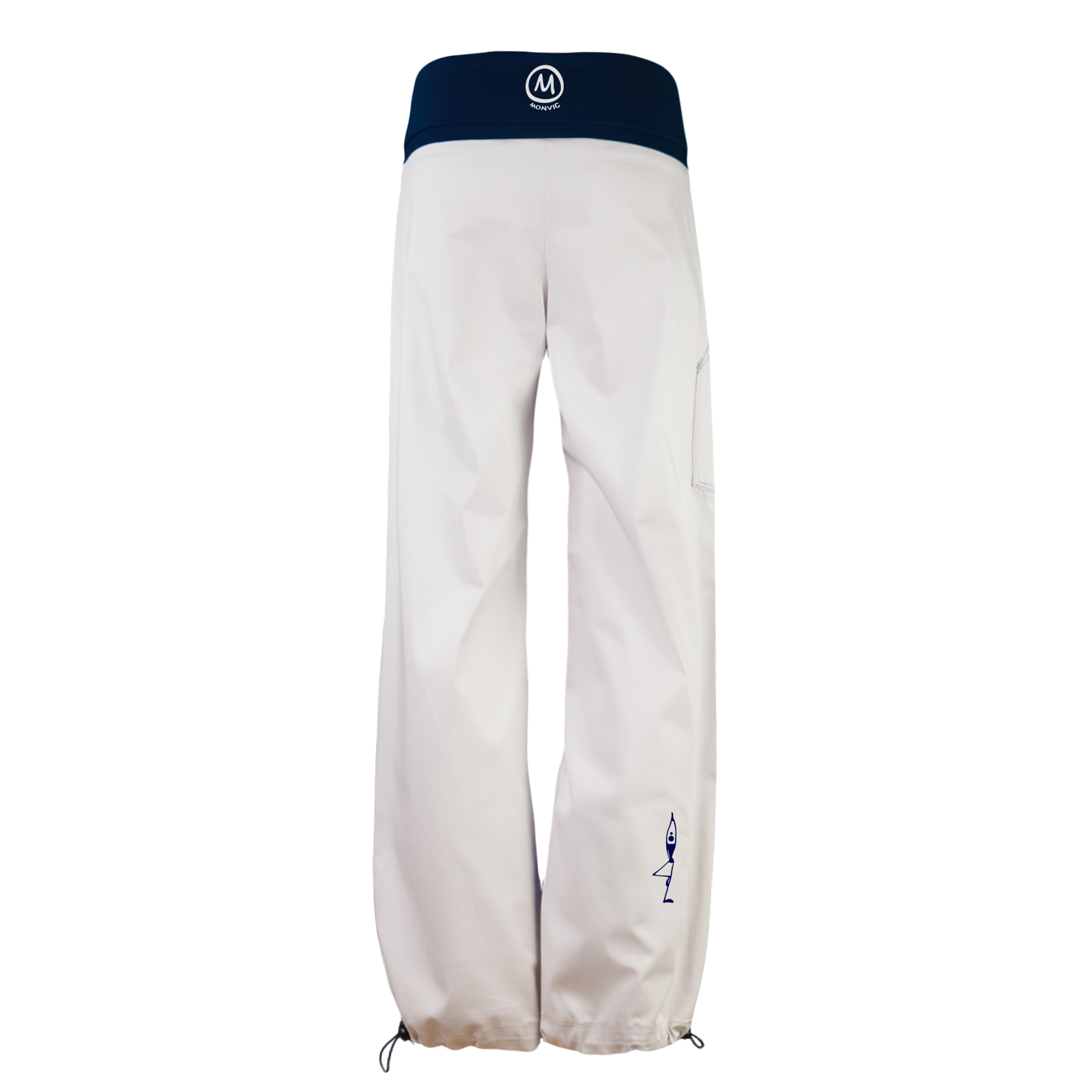 pantalone donna con fascia bianco ghiaccio e blu navy BALZEN Monvic