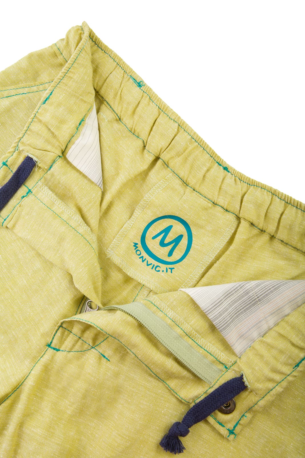 climbing shorts men linen lime yellow ALO Monvic