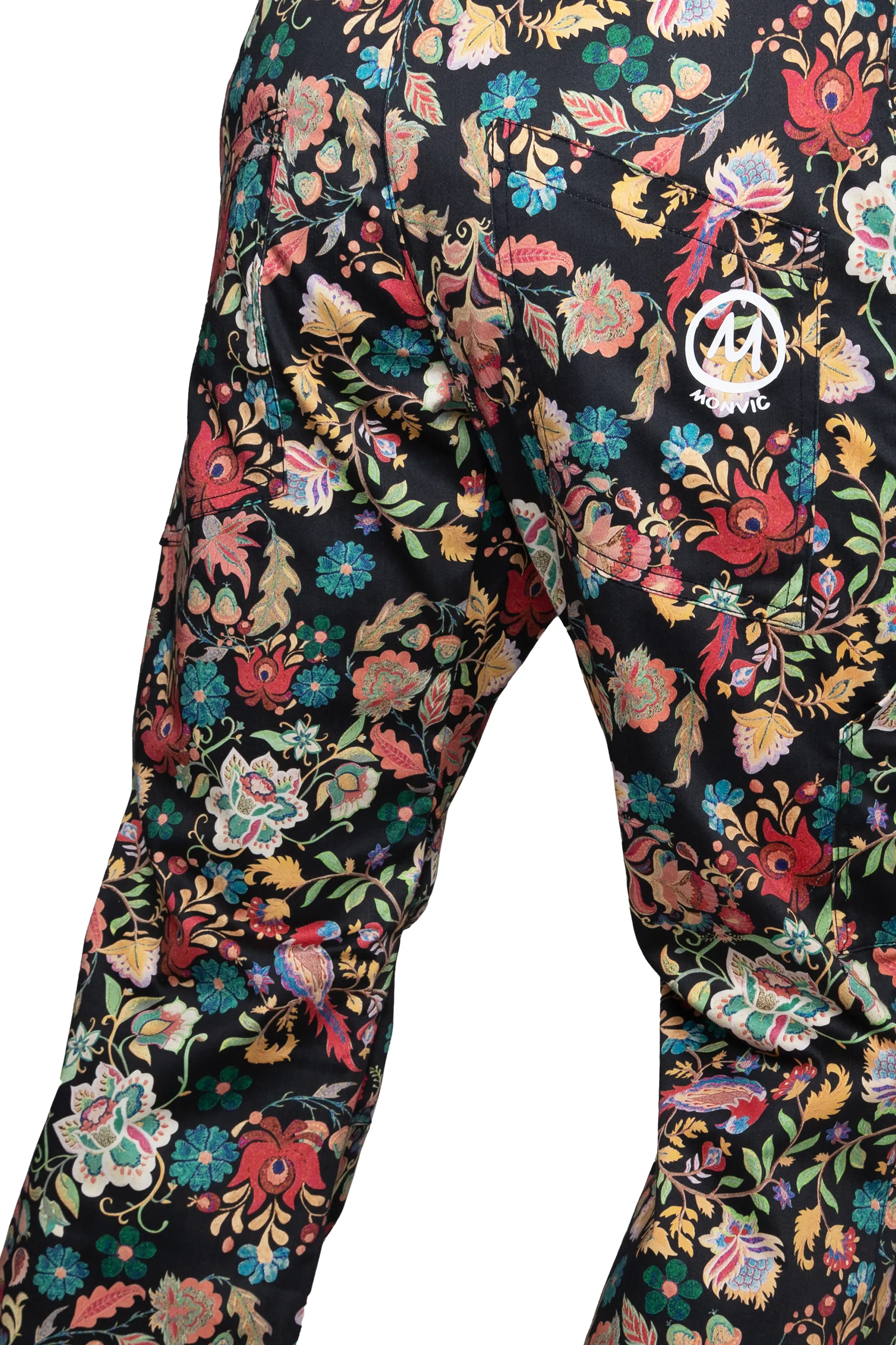 Pantalon d'escalade noir fleuri homme - BILLY 2 Monvic