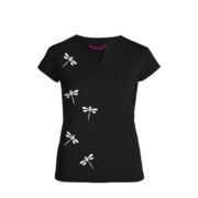 T-shirt col en V Femme noir HIROKO Monvic