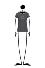 T-shirt femme en coton bio gris carbone SHARON ORGANIC Monvic chevaux