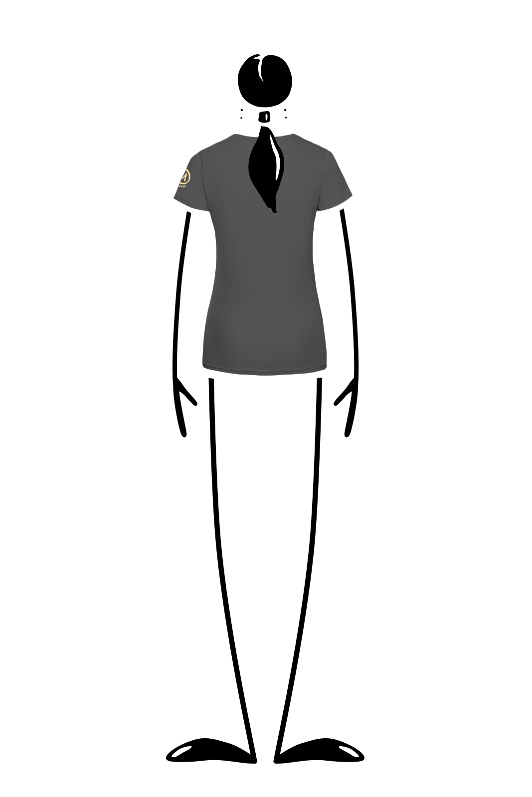 T-shirt femme en coton bio gris carbone SHARON ORGANIC Monvic chevaux