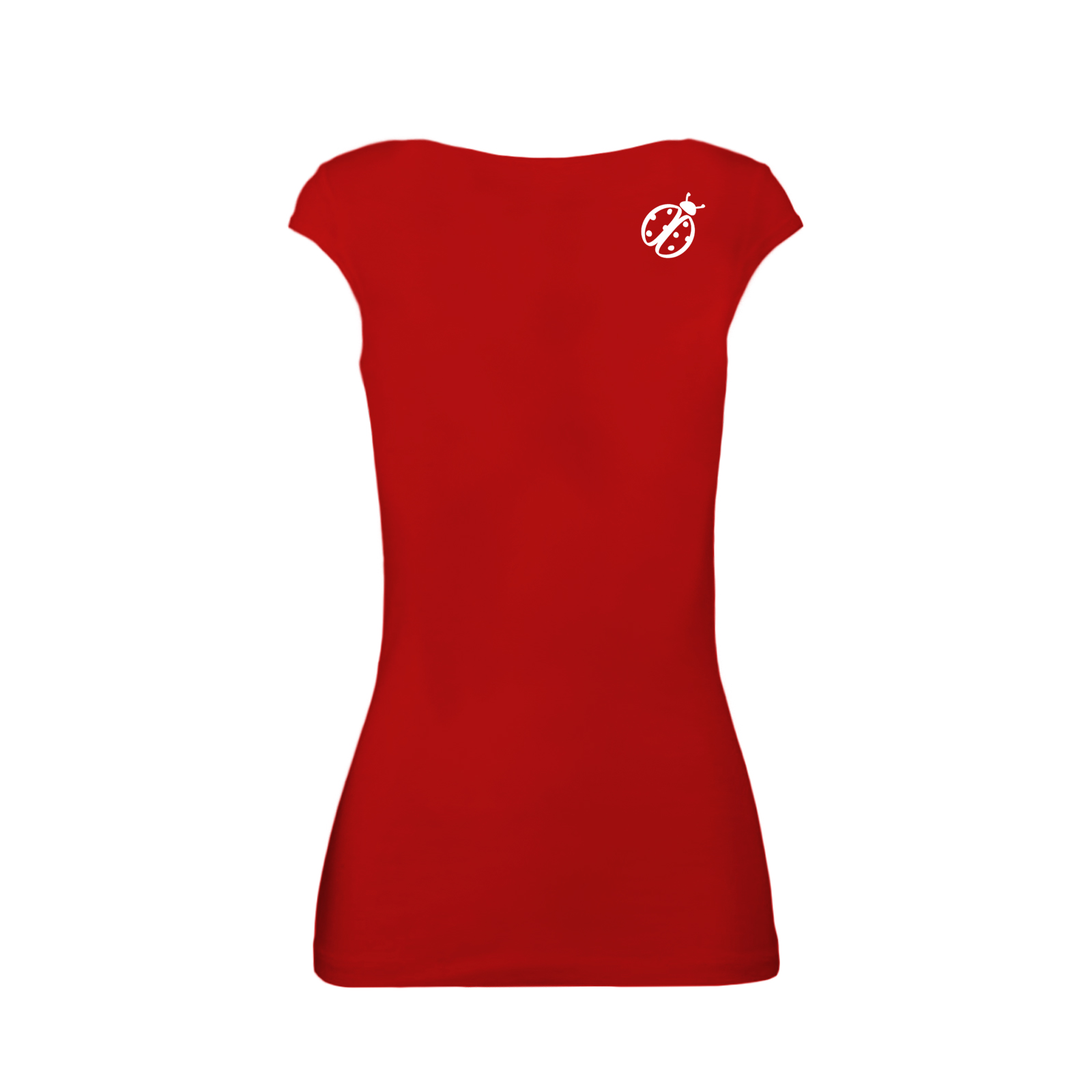 t-shirt women red cut sleeved V-neck cotton SHIRLEY Monvic