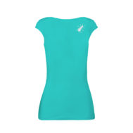 t-shirt Femme turquoise coton - col en V SHIRLEY Monvic
