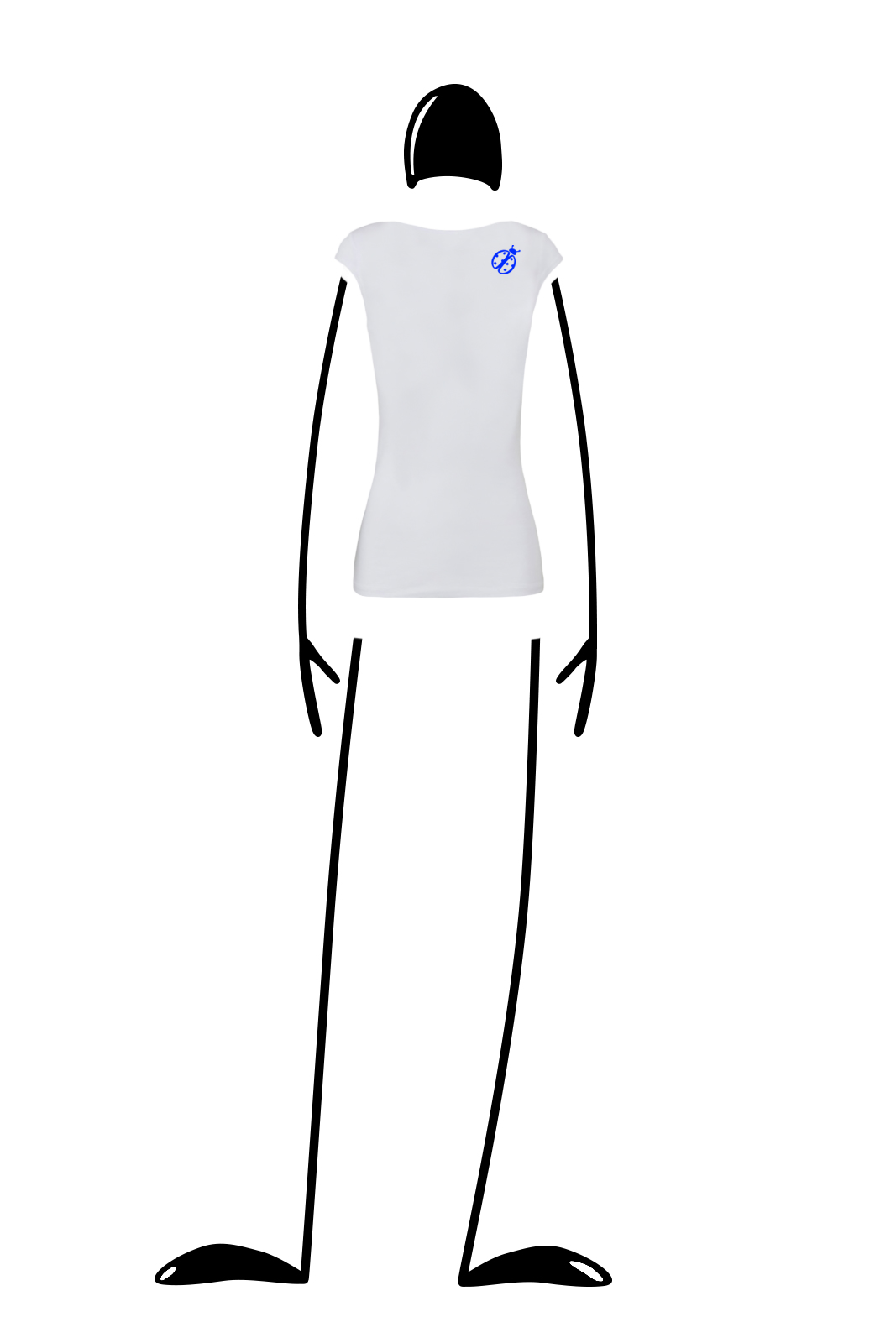 t-shirt Femme blanc coton - col en V SHIRLEY Monvic