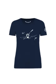 Women's canoe t-shirt - navy blue - organic cotton - SHARON MONVIC