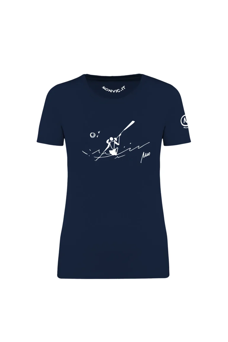 Women's canoe t-shirt - navy blue - organic cotton - SHARON MONVIC