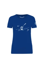 Women's canoe t-shirt - royal blue - organic cotton - SHARON MONVIC