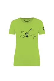 Women's canoe t-shirt - lime - organic cotton - SHARON MONVIC
