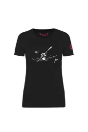 Women's canoe t-shirt - black - organic cotton - SHARON MONVIC