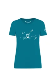 Women's canoe t-shirt - petrol - organic cotton - SHARON MONVIC