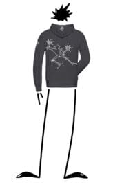 felpa sportiva uomo con zip e cappuccio carbonio NAVAJO ZIP Monvic