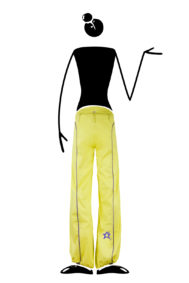 Pants women yellow lime for climbing KATY Monvic women's long climbing trousers