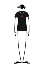 t-shirt donna nera fucsia SHARON Monvic skate