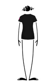 t-shirt donna nera fucsia SHARON Monvic skate