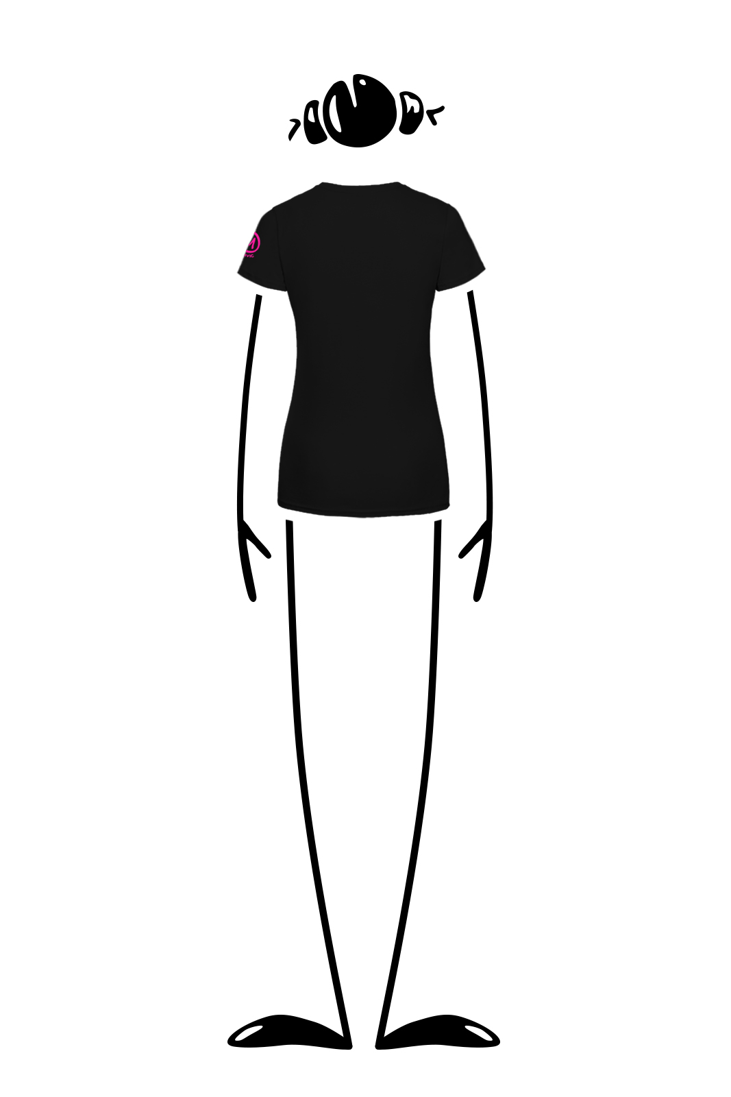 t-shirt donna nera fucsia SHARON Monvic skate