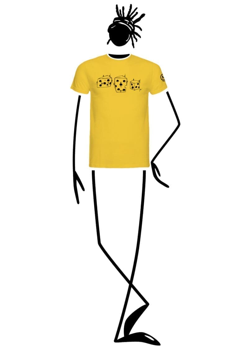 t-shirt homme jaune HASH Monvic fromage