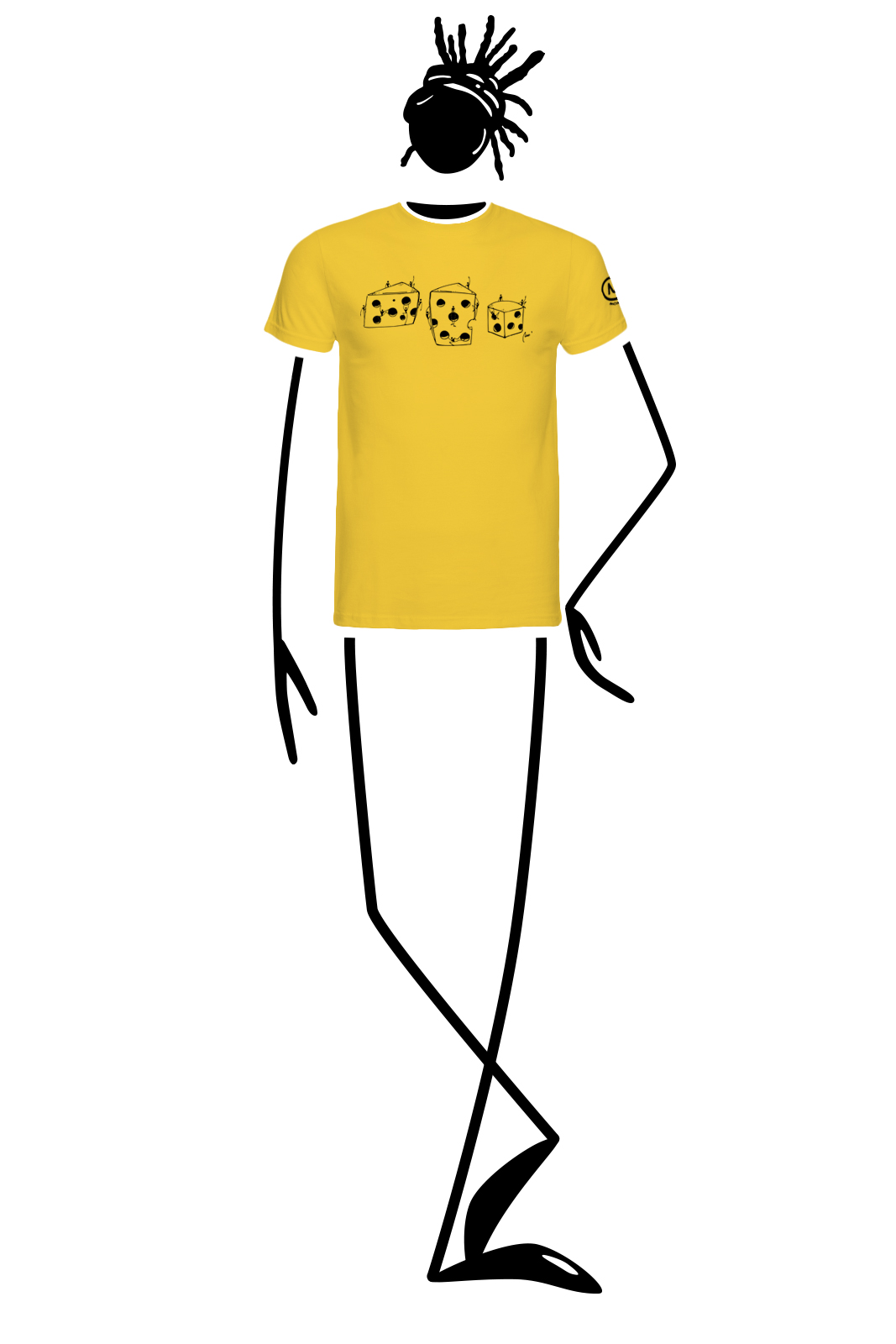 t-shirt men yellow HASH Monvic cheese