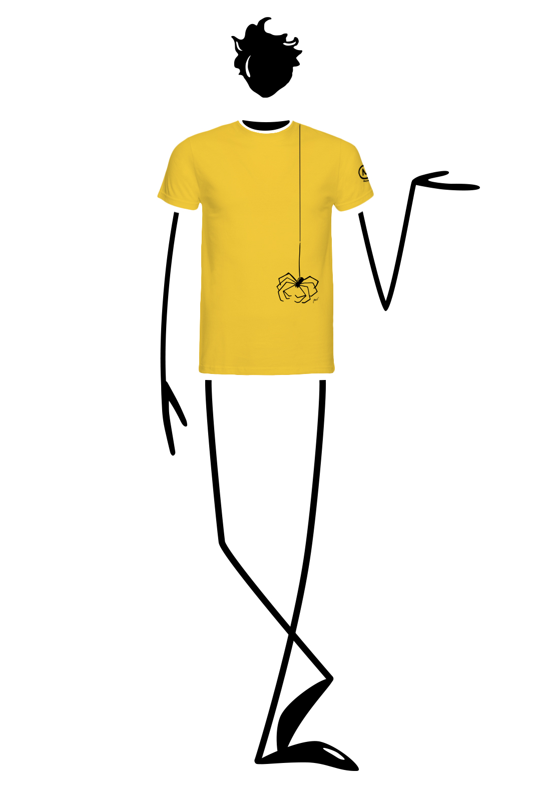 t-shirt uomo gialla HASH Monvic ragno