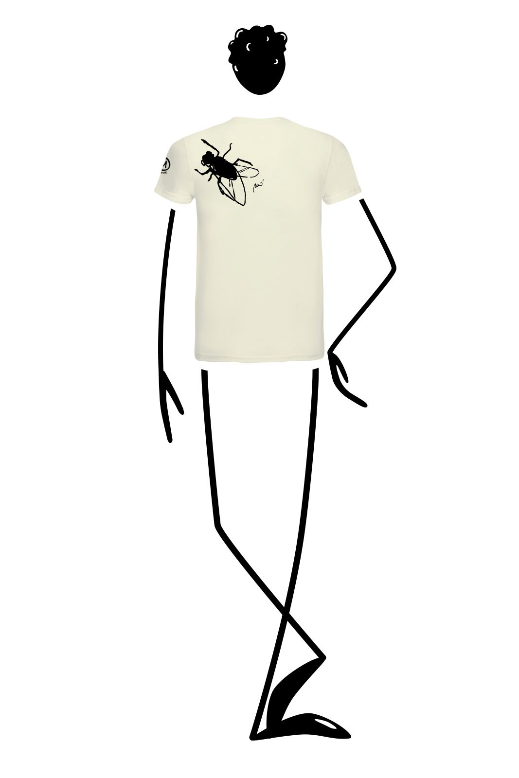 t-shirt uomo crema HASH ORGANIC Monvic mosca