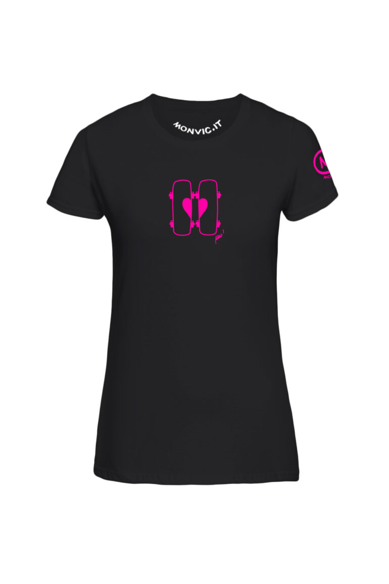 t-shirt donna nera SHARON Monvic skate