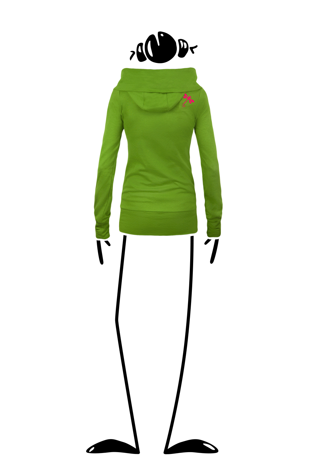Sweatshirt Femme vert coton grande capuche ET Monvic