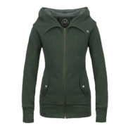 Wool Jacket women forest green with wide hood ET Monvic