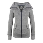 Wool Jacket women grey with wide hood ET Monvic