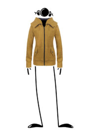 giacca in lana donna con cappuccio extra large giallo ocra ET Monvic