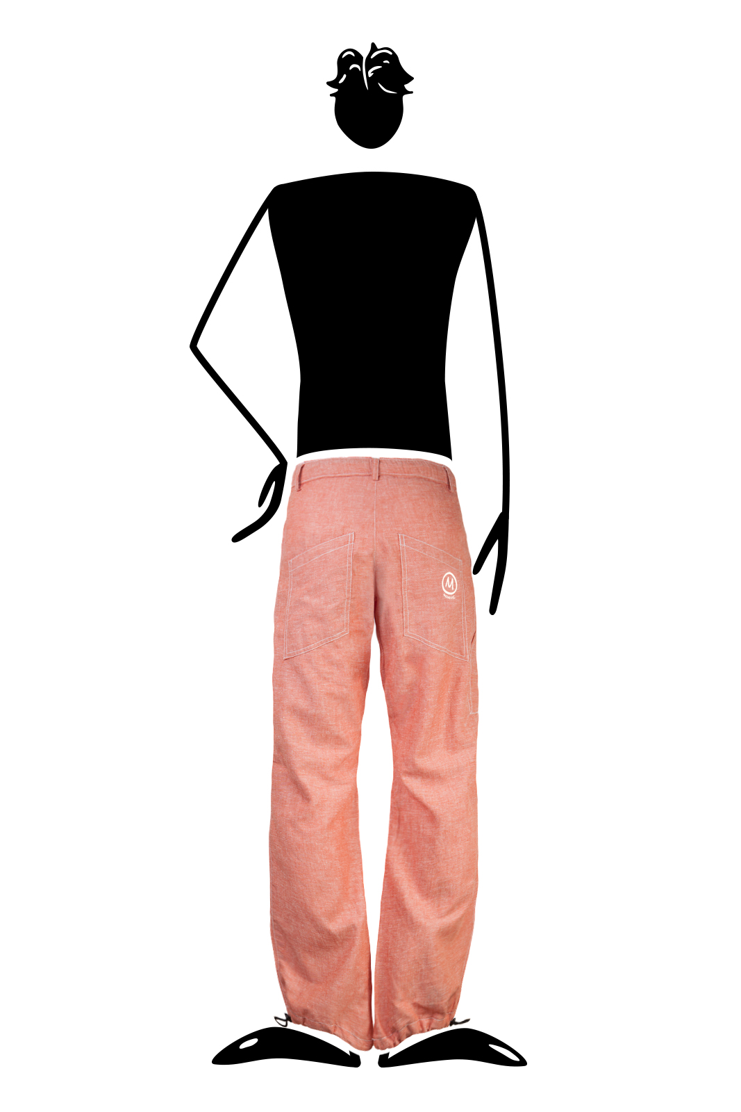 pants men linen light red BILLY 2 Monvic climbing