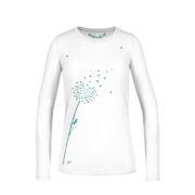 Long sleeved t-shirt women white for climbing MOLLY Round neck