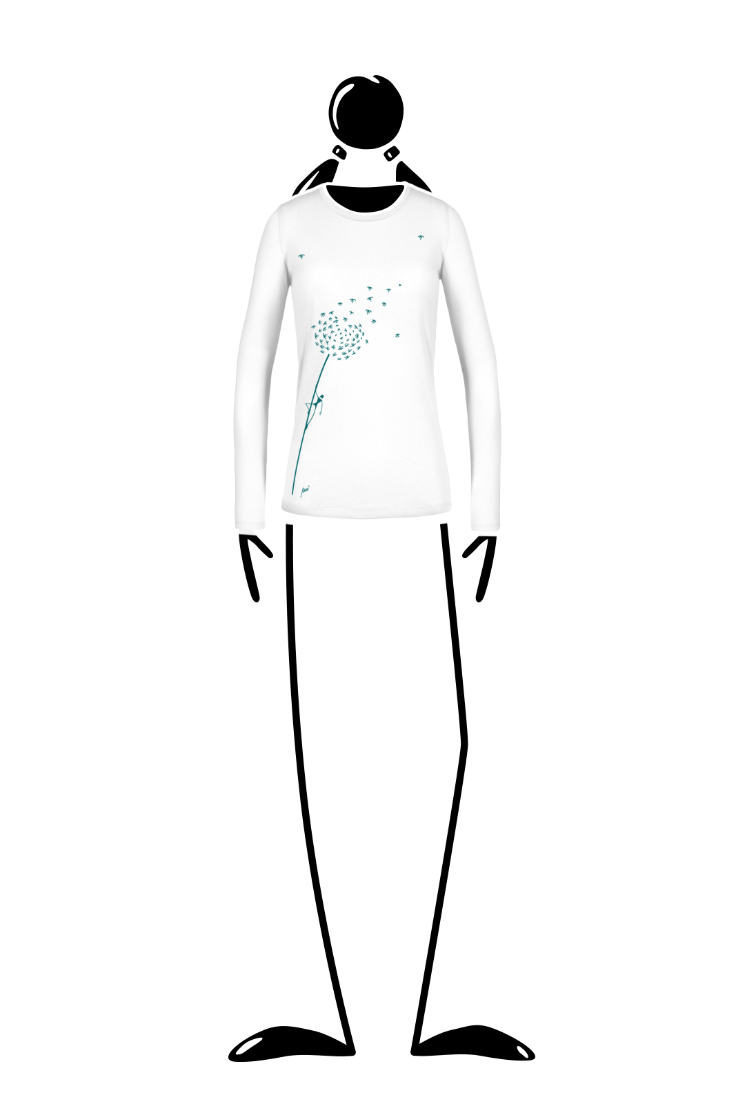 T-shirt a maniche lunghe donna bianca per arrampicata e sport MOLLY Monvic