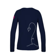 Long sleeved t-shirt women navy blue for climbing MOLLY Round neck
