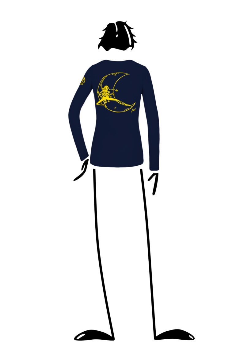 T-shirt a maniche lunghe donna blu navy per arrampicata e sport MOLLY-R Monvic luna